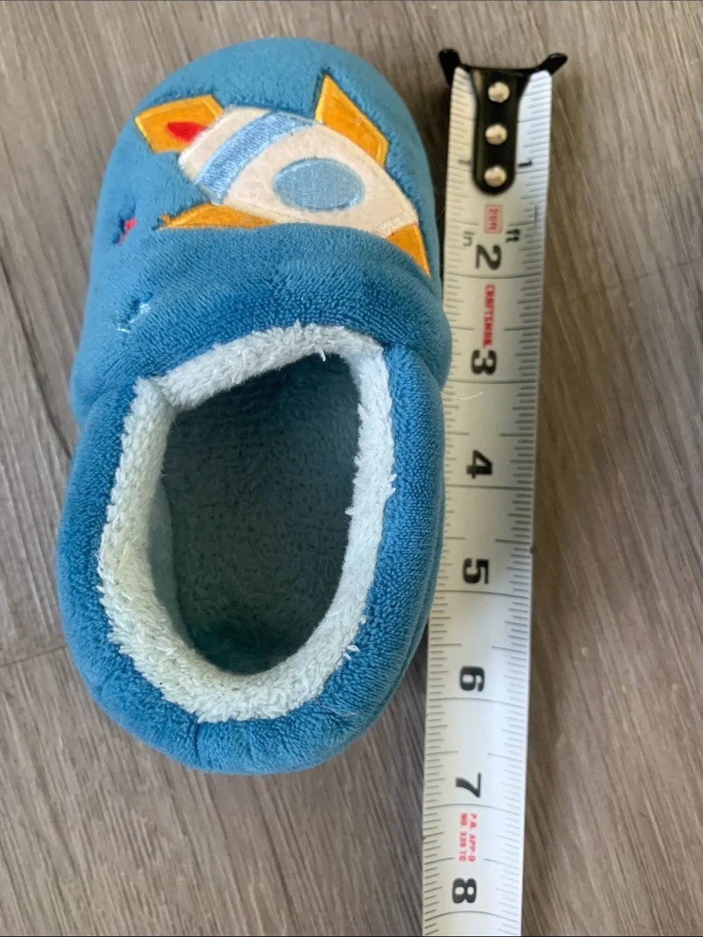 Blue Kids Space Rocket Hard Soled Slippers - Cozy Soft Slip-Ons